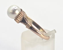 Load image into Gallery viewer, 2313 Vintage 14ct Single Cultured Pearl Ring- Adjustable