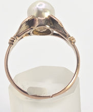 Load image into Gallery viewer, 2313 Vintage 14ct Single Cultured Pearl Ring- Adjustable