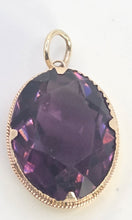 Load image into Gallery viewer, 2334 Vintage Heavy 9ct Amethyst Oval Pendanmt