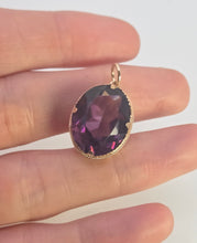 Load image into Gallery viewer, 2334 Vintage Heavy 9ct Amethyst Oval Pendanmt