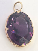 Load image into Gallery viewer, 2334 Vintage Heavy 9ct Amethyst Oval Pendanmt