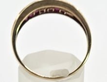 Load image into Gallery viewer, 2525: Vintage 9cr Gold 16 Rubies 21 Diamonds Tiered Dress Ring
