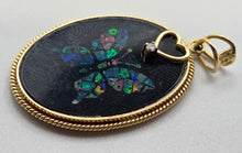 Load image into Gallery viewer, 2528 Vintage: 18ct Gold Onyx Diamond Inlaid Butterfly Pendant- From 1978