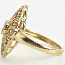 Load image into Gallery viewer, 2547: 9ct Gold 15 Yellow Citrines Art Deco Style Sunburst Ring