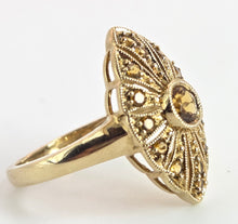 Load image into Gallery viewer, 2547: 9ct Gold 15 Yellow Citrines Art Deco Style Sunburst Ring