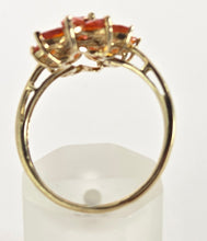 Load image into Gallery viewer, 2553: Vintage; 9ct Gold 17 Fire Opals Flower Head Ring