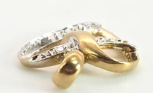 Cargar imagen en el visor de la galería, 0110: Vintage: Petite 9ct Gold Natural Diamonds Heart-Shaped Pendant