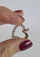 Cargar imagen en el visor de la galería, 0145: Vintage: 9ct Gold Morganites Diamonds Heart-Shaped Pendant