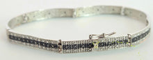 Load image into Gallery viewer, 2379: Vintage 9ct White Gold Black & White Natural Diamonds Bracelet (18cm)