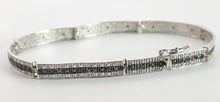 Load image into Gallery viewer, 2379: Vintage 9ct White Gold Black & White Natural Diamonds Bracelet (18cm)