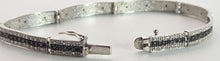 Load image into Gallery viewer, 2379: Vintage 9ct White Gold Black & White Natural Diamonds Bracelet (18cm)