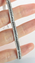 Load image into Gallery viewer, 2379: Vintage 9ct White Gold Black & White Natural Diamonds Bracelet (18cm)