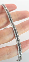 Load image into Gallery viewer, 2379: Vintage 9ct White Gold Black & White Natural Diamonds Bracelet (18cm)