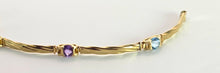 Load image into Gallery viewer, 2381: Vintage: 9ct Gold Multi-Gem Ribbon Link Bracelet (18cm)