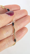 Load image into Gallery viewer, 2382: Vintage: 9ct Gold Blue Sapphires Natural Diamonds Link Bracelet (18cm)