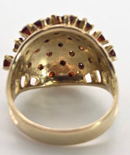 Load image into Gallery viewer, 2388: Vintage: 9ct Gold 23 Garnets Geometric Set Statement Cluster Ring