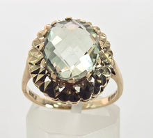 Load image into Gallery viewer, 2433: Vintage: 9ct Gold Large Mint Green Amethyst Ring -From 1967