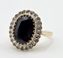 Load image into Gallery viewer, 0594: Vintage: 9ct Gold Australian Blue Sapphire 24 Diamonds Diana Cluster Ring