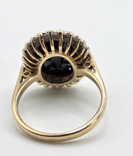 Load image into Gallery viewer, 0594: Vintage: 9ct Gold Australian Blue Sapphire 24 Diamonds Diana Cluster Ring