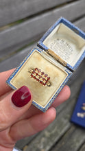 Load image into Gallery viewer, 6292 Vintage: 14ct 15 Rich Red  Red Garnets Geometric Set  Signet Ring