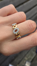 Load image into Gallery viewer, 2240 Vintage: 9ct Gold Openwork 29 Natural Diamonds (0.33ct) Dress Ring