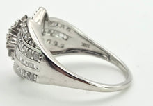 Load image into Gallery viewer, 2554: Vintage: 9ct White Gold 72 Natural Sparkling Diamonds Cocktail Ring