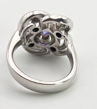 Load image into Gallery viewer, 2556: Vintage: Fabulous 18ct White Gold Violet Blue Tanznaites Geometric Cocktail Ring