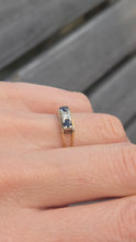Load image into Gallery viewer, 2415 Vintage: 18ct Gold French Blue Sapphires Natural Diamond 3-Stone Ring