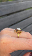 Load image into Gallery viewer, 6189 Vintage (1960's): 9ct Gold White Opal Garnets Cluster Ring - beautifully paired. (Copy)
