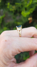 Load image into Gallery viewer, 2130 Vintage: 9ct Gold London Blue Topaz Natural Diamonds Dress Ring