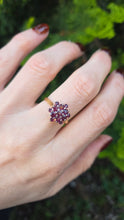 Load image into Gallery viewer, 6186 Vintage: 18ct Gold Rich Red Rubies Cluster Ring-From 1974
