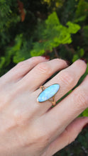 Load image into Gallery viewer, 2461 Vintage; 9ct Gold Marquise Cut White Opal Dress Ring
