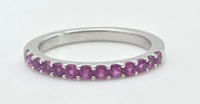 Load image into Gallery viewer, 1881- Vintage 18ct White Gold 11 Rubies Half-Eternity Stacker Ring