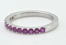 Load image into Gallery viewer, 1881- Vintage 18ct White Gold 11 Rubies Half-Eternity Stacker Ring