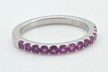 Load image into Gallery viewer, 1881- Vintage 18ct White Gold 11 Rubies Half-Eternity Stacker Ring
