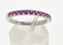 Load image into Gallery viewer, 1881- Vintage 18ct White Gold 11 Rubies Half-Eternity Stacker Ring