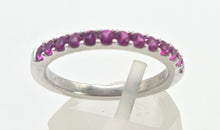 Load image into Gallery viewer, 1881- Vintage 18ct White Gold 11 Rubies Half-Eternity Stacker Ring