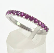 Load image into Gallery viewer, 1881- Vintage 18ct White Gold 11 Rubies Half-Eternity Stacker Ring