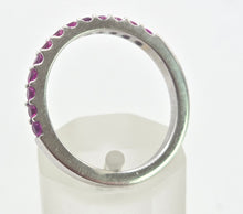 Load image into Gallery viewer, 1881- Vintage 18ct White Gold 11 Rubies Half-Eternity Stacker Ring