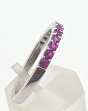 Load image into Gallery viewer, 1881- Vintage 18ct White Gold 11 Rubies Half-Eternity Stacker Ring