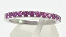 Load image into Gallery viewer, 1881- Vintage 18ct White Gold 11 Rubies Half-Eternity Stacker Ring