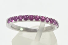 Load image into Gallery viewer, 1881- Vintage 18ct White Gold 11 Rubies Half-Eternity Stacker Ring