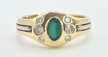 Cargar imagen en el visor de la galería, 1887: Vintage: Art Deco Style Emerald Diamonds Ring