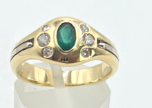 Cargar imagen en el visor de la galería, 1887: Vintage: Art Deco Style Emerald Diamonds Ring