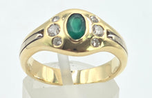 Cargar imagen en el visor de la galería, 1887: Vintage: Art Deco Style Emerald Diamonds Ring