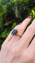 Load image into Gallery viewer, 2412 Vintage: 9ct Gold Oval faceted Cut Smokey Quartz Solitaire Ring