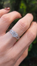 Load image into Gallery viewer, 2159 Vintage: 9ct White Gold natural Diamonds Heart- Shaped Dress Ring