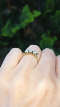 Load image into Gallery viewer, Vintage: 9ct Gold Blue Sapphires Opals Dress/Stacker Ring