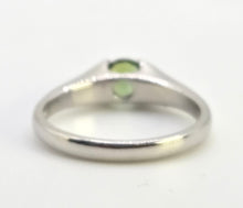 Load image into Gallery viewer, 6411: Vintage: Platinum Green Garnet Tsavorite Solitaire Ring