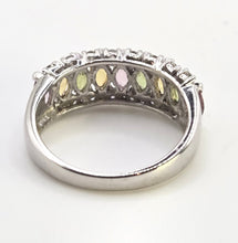 Load image into Gallery viewer, 2226: Vintage 9ct White goldGold Coloured Sapphires Diamonds Dress Ring